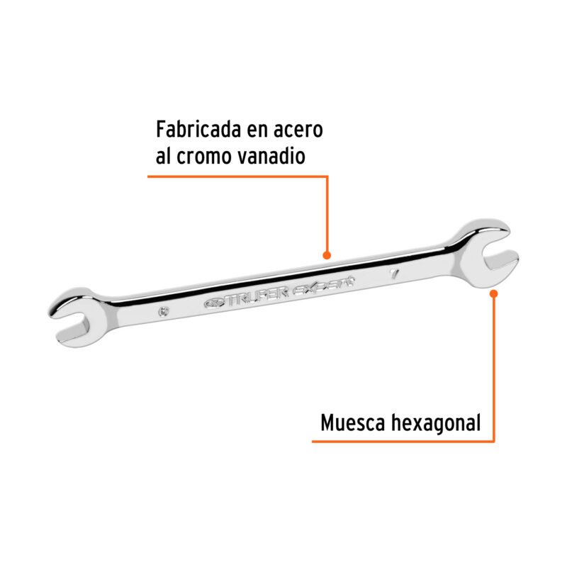 Código: 15704 Llave española 6 x 7 mm x 126 mm de largo, Truper Expert LL-30607