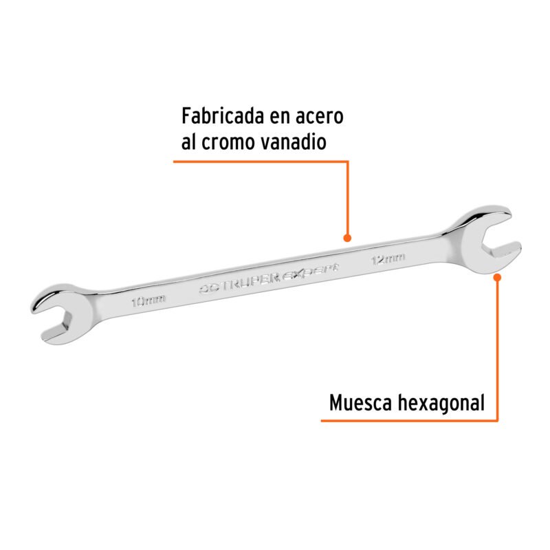 Código: 15709 Llave española 10 x 12 x 162 mm de largo, Truper Expert LL-31012