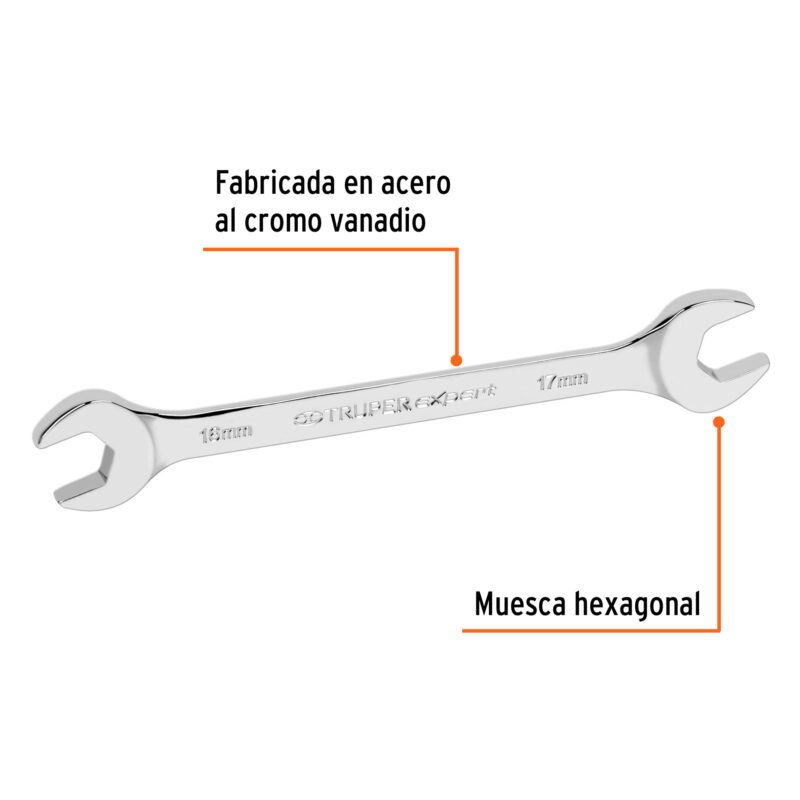 Código: 15714 Llave española 16 x 17 x 198 mm de largo, Truper Expert LL-31617