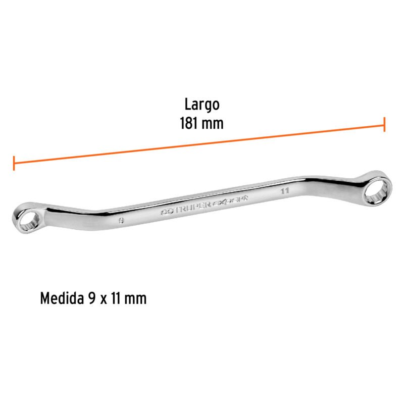 LL-80911FC2.jpg Código: 15760 Llave de estrías 9 x 11 x 181 mm largo, Truper Expert LL-80911