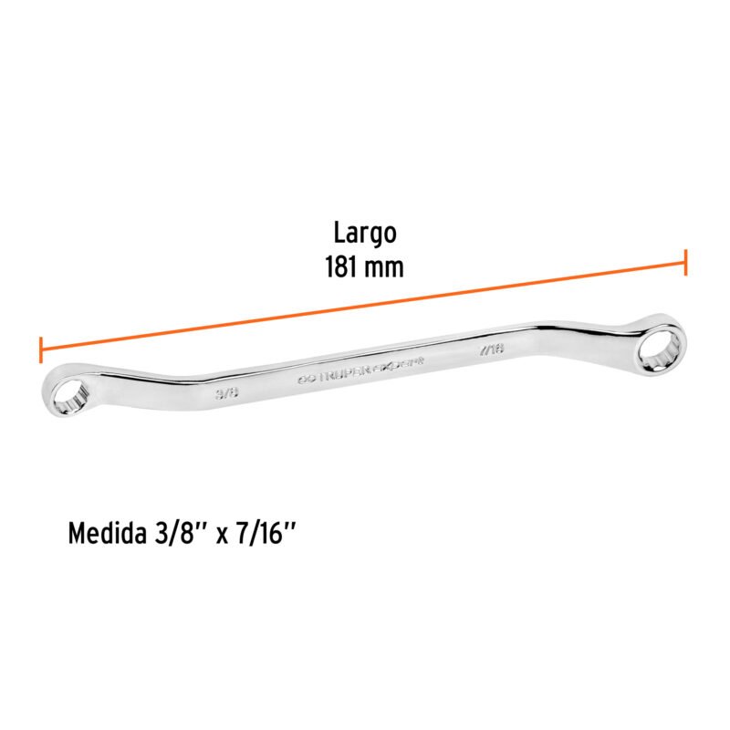 LL-8180FC2.jpg Código: 15750 Llave de estrías 3/8 x 7/16' x 181 mm largo, Truper Expert LL-8180