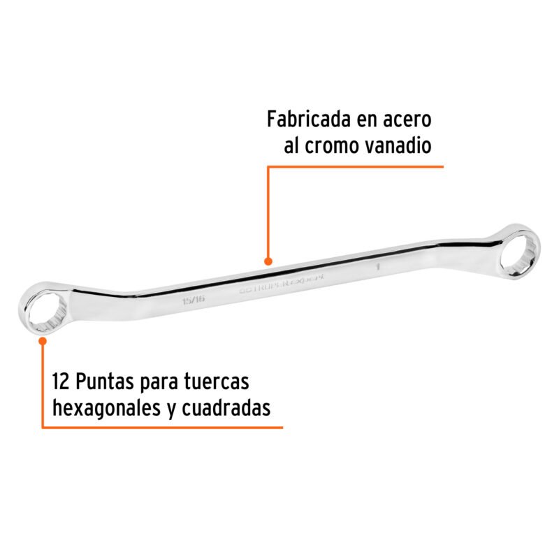 Código: 15754 Llave de estrías 15/16 x 1' x 361 mm largo, Truper Expert LL-8185