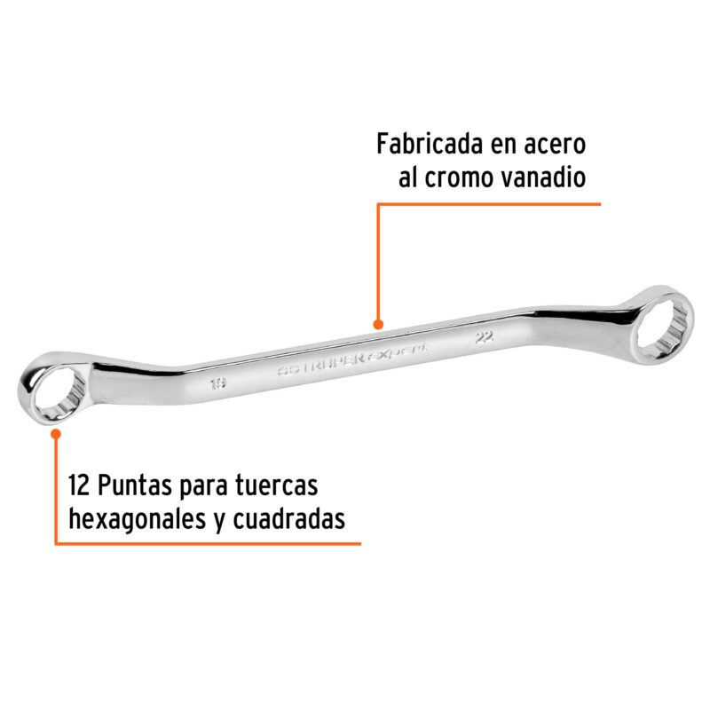 LL-81922FC1.jpg Código: 15764 Llave de estrías 19 x 22 x 291 mm largo, Truper Expert LL-81922