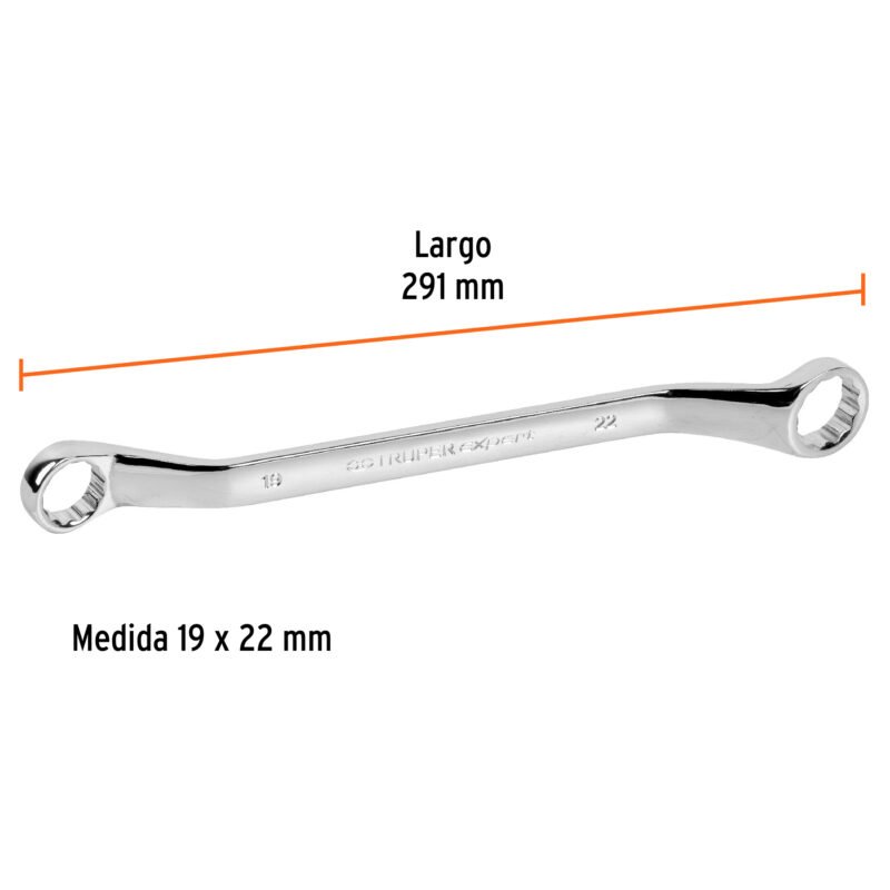 LL-81922FC2.jpg Código: 15764 Llave de estrías 19 x 22 x 291 mm largo, Truper Expert LL-81922