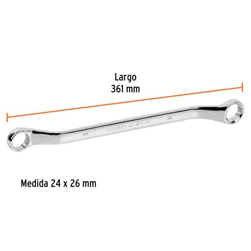 LL-82426FC2.jpg Código: 15765 Llave de estrías 24 x 26 x 361 mm largo, Truper Expert LL-82426