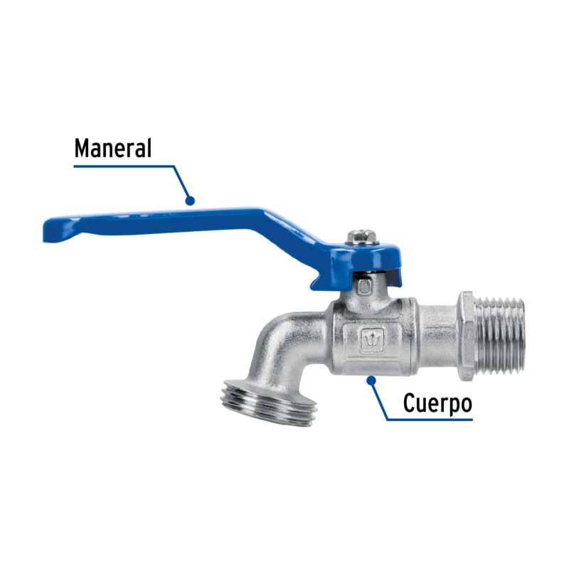 LLE-140LSFC1.jpg Código: 45969 Llave de esfera de latón 1/2', 140 g, s/adaptador, Foset LLE-140LS