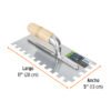 Código: 102704 Llana 11' dentado cuadrado 1/2', 10 remaches, mgo madera LLM-11CG