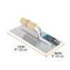 Código: 15400 Llana 11' canto recto, 10 remaches, mgo madera, Truper LLM-11