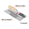 Código: 15403 Llana 11' dentado triangular, 10 remaches, mgo madera,Truper LLMD-11