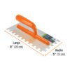 Código: 102702 Llana 11' dentado cuadrado 1/2', 6 remaches, mgo plástico LLP-6CG