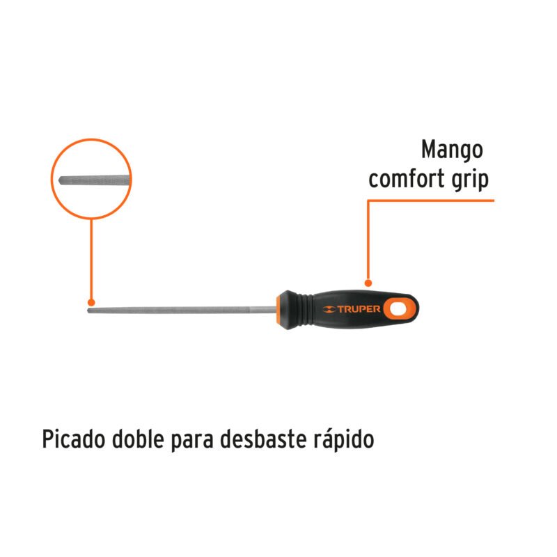 LRM-6TFC1.jpg Código: 11247 Lima redonda muza 6' con mango doble inyección, TRUPER LRM-6T