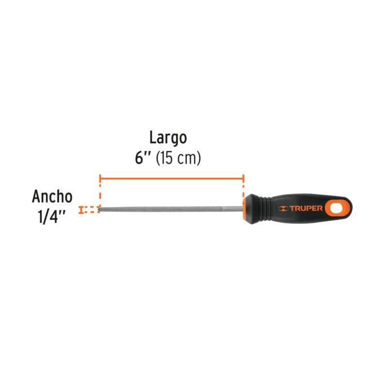 LRM-6TFC2.jpg Código: 11247 Lima redonda muza 6' con mango doble inyección, TRUPER LRM-6T