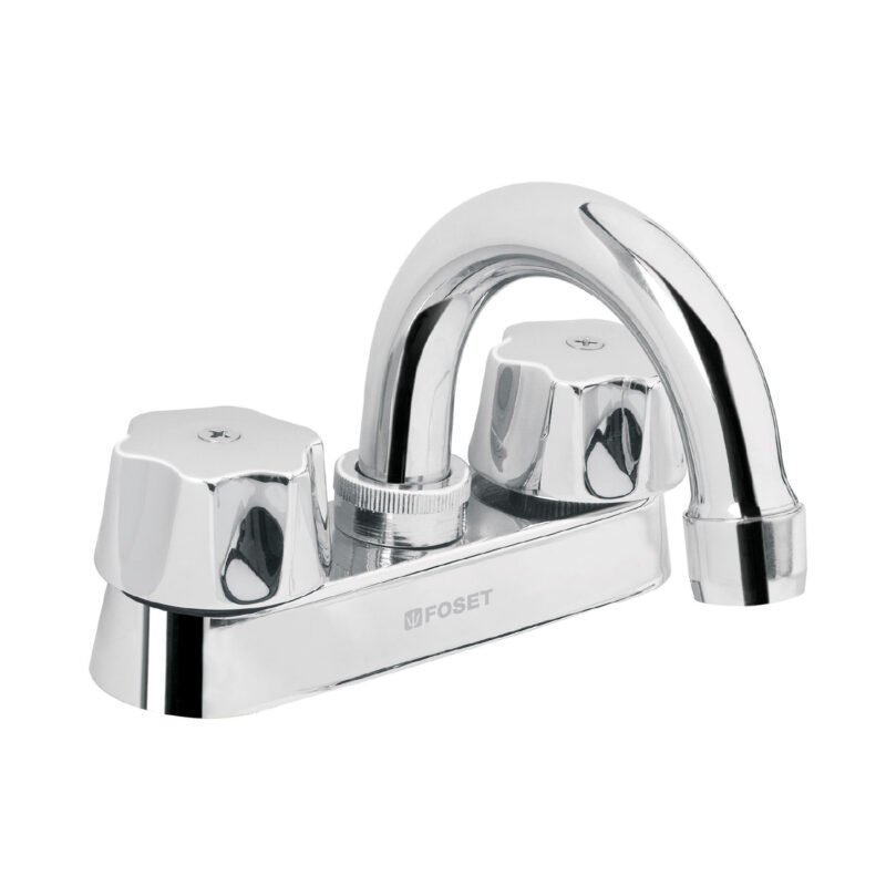 M-050-C.jpg Código: 49589 Mezcladora 4' para lavabo, cuello curvo, cartucho compresión M-050-C
