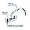 Código: 47683 Mezcladora 4' para lavabo, tubular, cartucho cerámico M-070