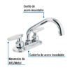 Código: 47687 Mezcladora 4' para lavabo, cuello tubular, manerales cono M-070I