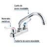 Código: 47686 Mezcladora 4' para lavabo, tubular, manerales palanca M-070P