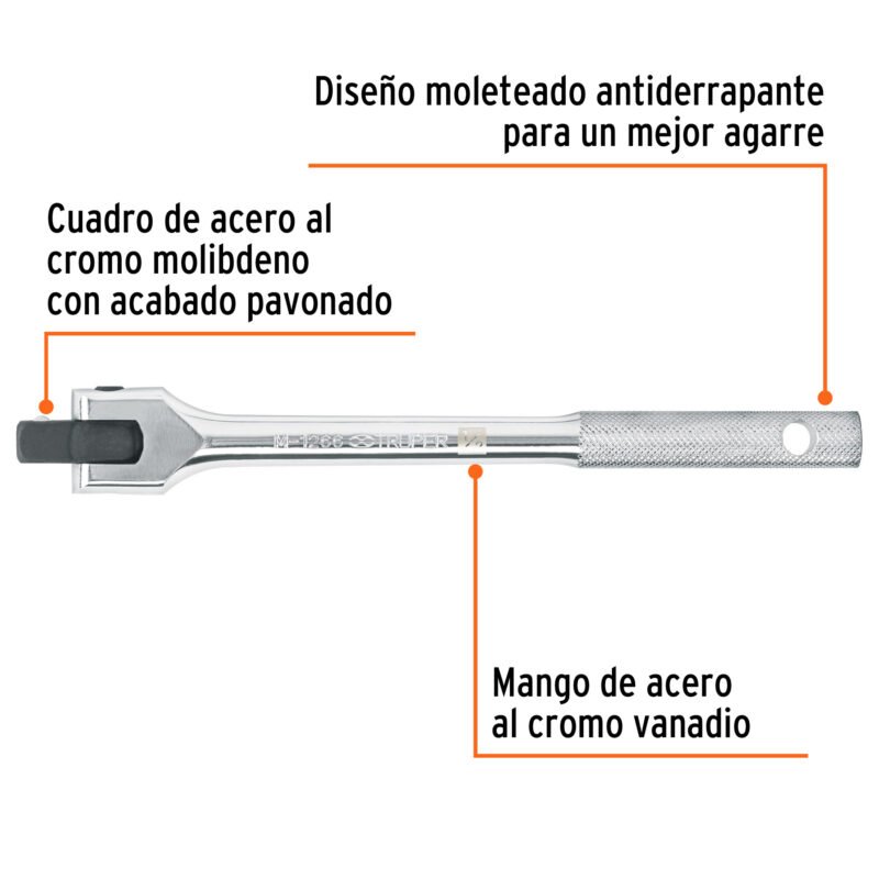 M-1266FC1.jpg Código: 13922 Mango articulado con cuadro de 1/2', largo 10', Truper M-1266