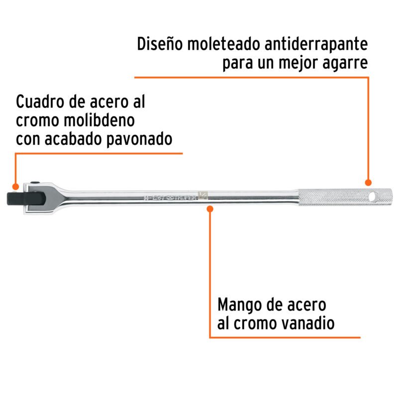 M-1267FC1.jpg Código: 13923 Mango articulado con cuadro de 1/2', largo 15', Truper M-1267