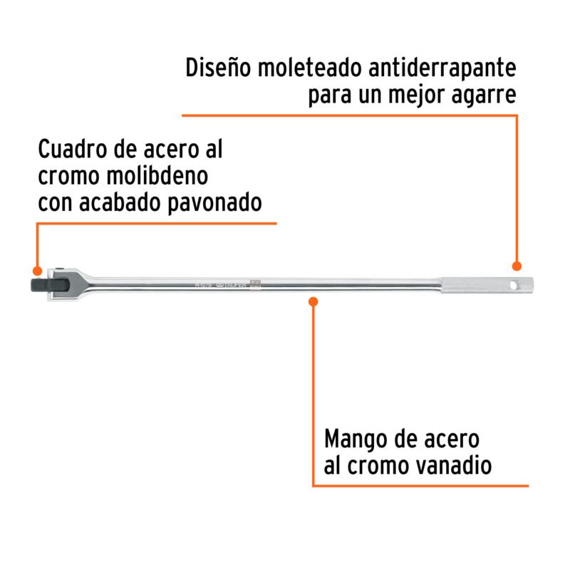 M-1270FC1.jpg Código: 13924 Mango articulado con cuadro de 1/2', largo 18', Truper M-1270