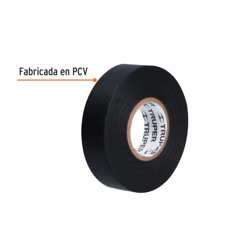 M-33FC1.jpg Código: 12500 Cinta de aislar de 18 m x 19 mm, negra, Truper M-33