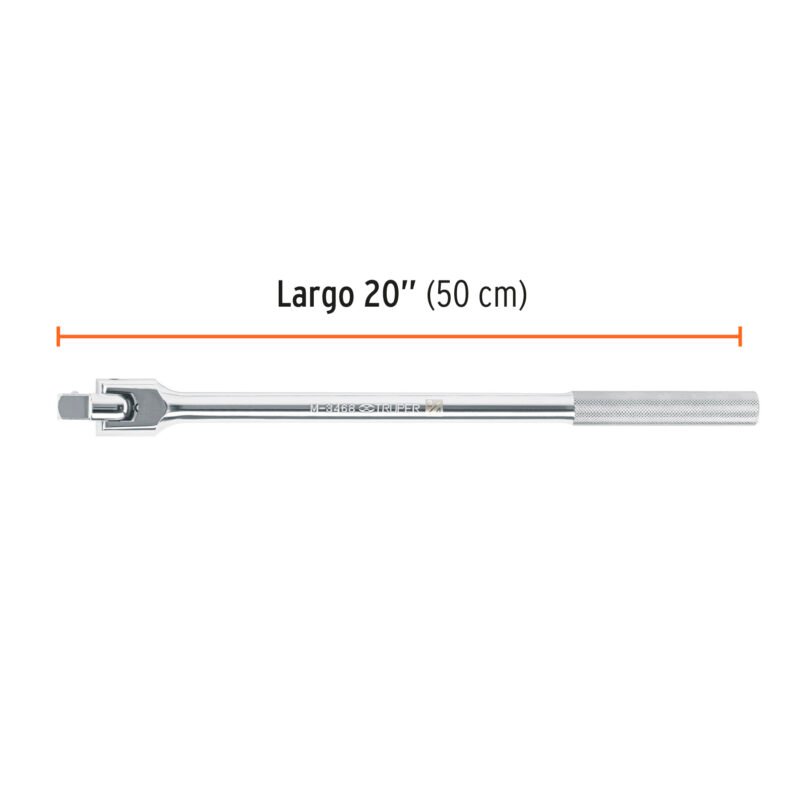 M-3468FC2.jpg Código: 13908 Mango articulado con cuadro de 3/4', largo 20', Truper M-3468