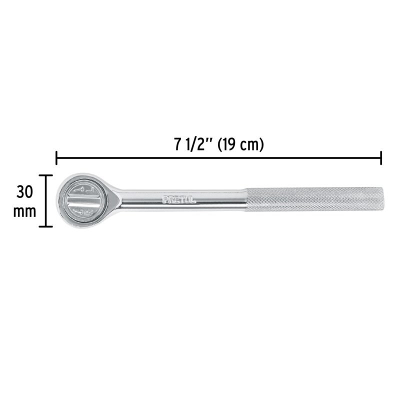 M-3852PFC2.jpg Código: 21160 Matraca cuadro 3/8' cabeza redonda, Pretul M-3852P