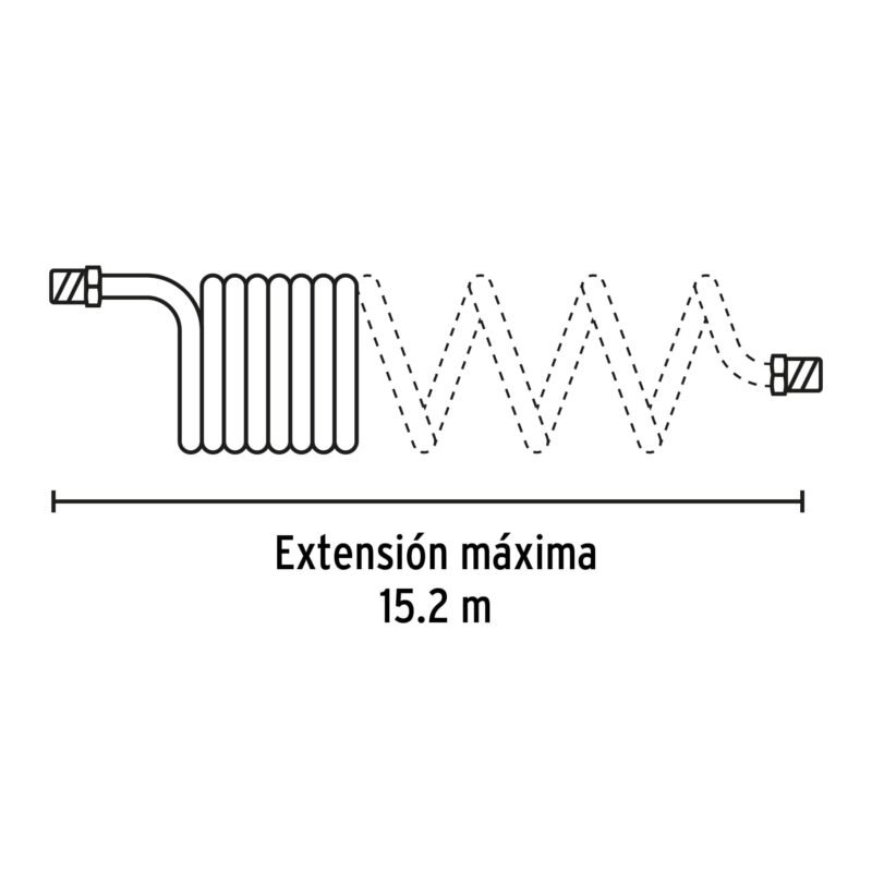 MAN-R-15PFC2.jpg Código: 20660 Manguera para compresor, tipo resorte, 15.2m x 1/4', Pretul MAN-R-15P