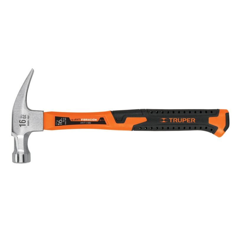 MAR-16F.jpg Código: 19997 Martillo 16 oz uña recta, mango fibra de vidrio, Truper MAR-16F