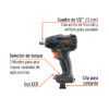 Código: 101407 Llave de impacto 1/2', 20V, 155 lb/ft, sin accesorios, MAX MAX-20LS