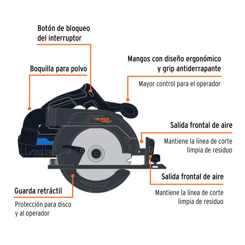 MAX-20SCFC1.jpg Código: 102480 Sierra circular 6-1/2', 20V, 1 batería 4Ah, MAX MAX-20SC