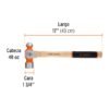 MB-48FC2.jpg Código: 16906 Martillo pulido de bola 48 oz mango hickory, Truper Grip MB-48