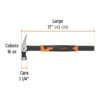 Código: 10754 Martillo tubular para cimbra 16 oz uña recta, mango acero MCIM-16