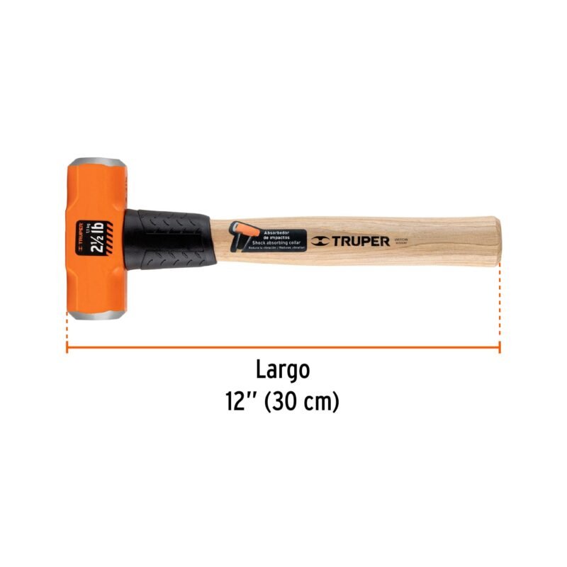 MD-2MFC2.jpg Código: 16506 Marro octagonal 2 lb, mango de madera 12', Truper MD-2M