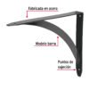 Código: 47699 Ménsula reforzada negra 8 x 10' diseño barra, Fiero MED-10NB