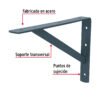 Código: 44673 Ménsula de acero reforzada gris 8 x 12', Fiero MER-12G