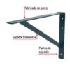 Código: 44674 Ménsula de acero reforzada gris 10 x 16', Fiero MER-16G