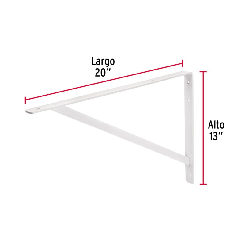 MER-20BFC2.jpg Código: 44672 Ménsula de acero reforzada blanca 13 x 20', Fiero MER-20B