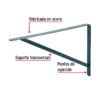 Código: 44675 Ménsula de acero reforzada gris 13 x 20', Fiero MER-20G