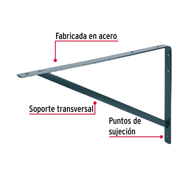 MER-20GFC1.jpg Código: 44675 Ménsula de acero reforzada gris 13 x 20', Fiero MER-20G
