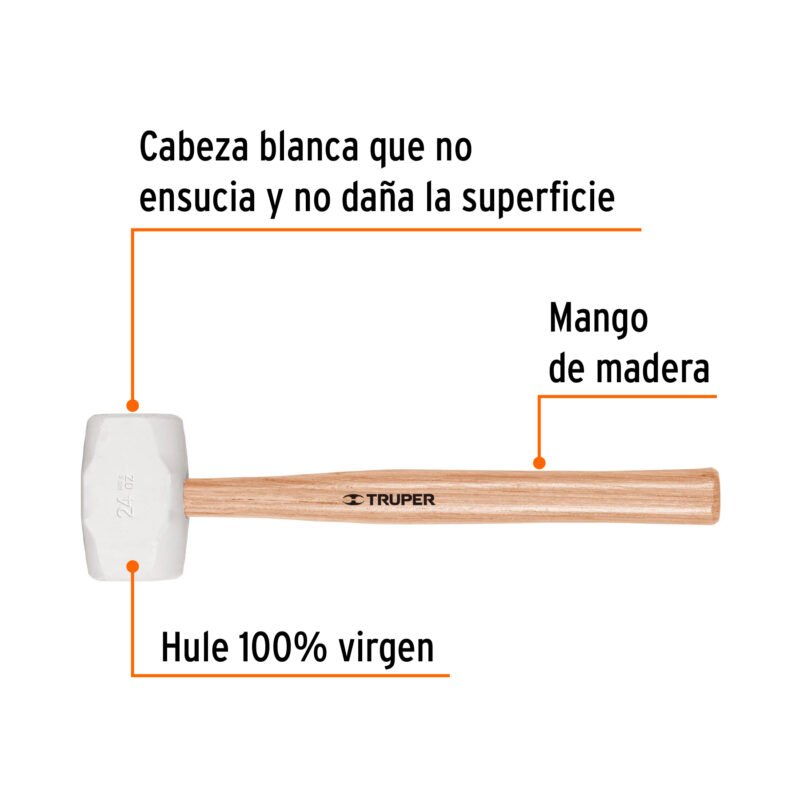 MH-24FC1.jpg Código: 16932 Mazo de hule 24 oz, Truper MH-24
