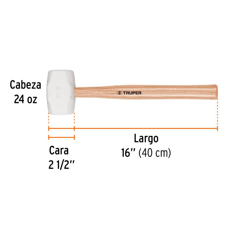 MH-24FC2.jpg Código: 16932 Mazo de hule 24 oz, Truper MH-24