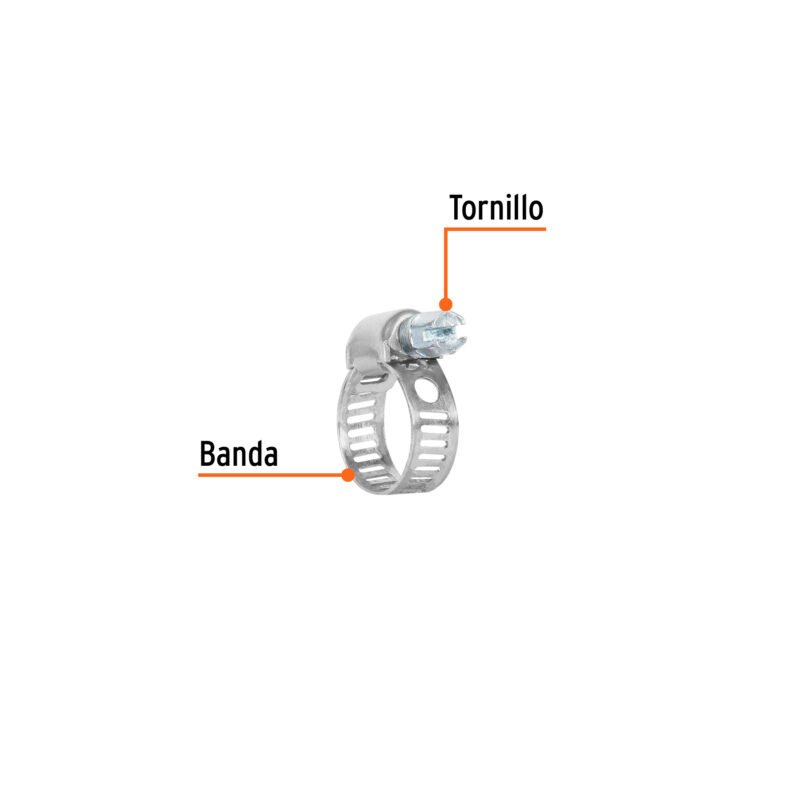 Código: 10032 Bolsa c/4 mini abrazaderas sin fin # 4, 3/8'- 5/8', Truper MINI-4B