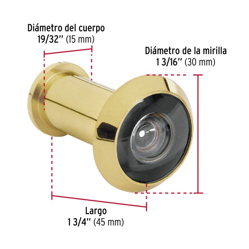 MIRI-1FC2.jpg Código: 43672 Mirilla de seguridad acabado latón, HERMEX MIRI-1