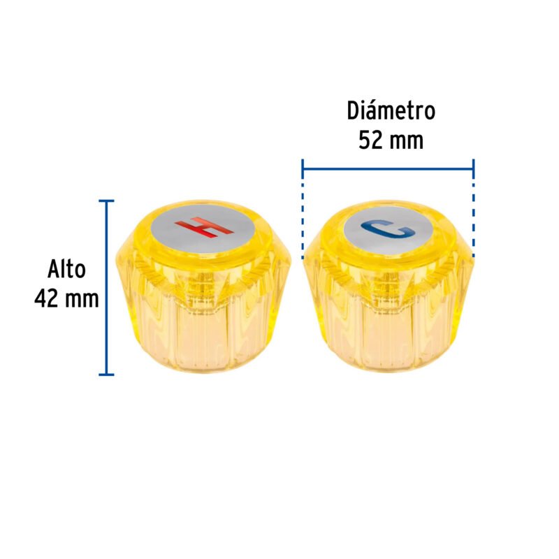 Código: 49457 Juego 2 manerales acrílico ámbar p/lavabo y fregadero, Basic MM-200A