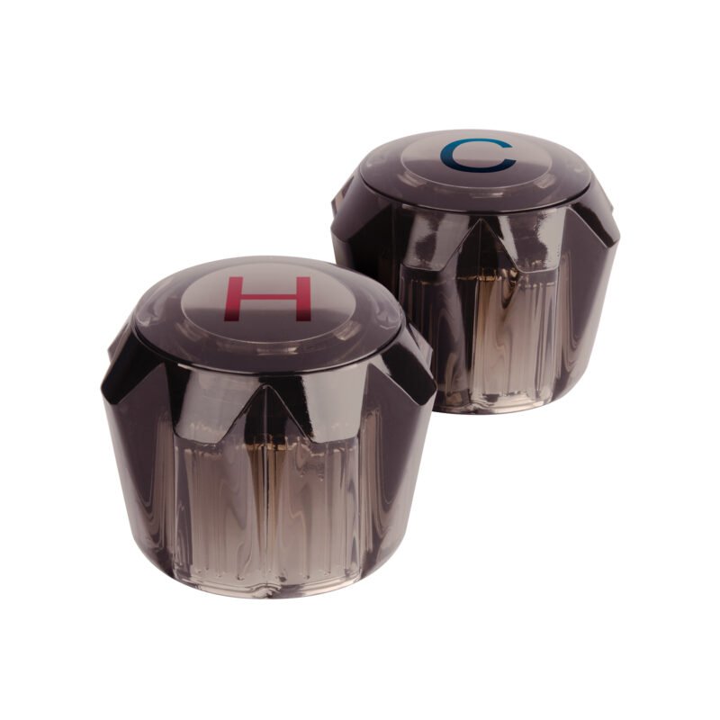 Código: 49458 Juego 2 manerales acrílico humo p/lavabo y fregadero, Basic MM-200H