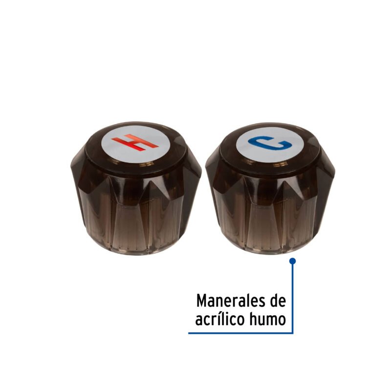 Código: 49458 Juego 2 manerales acrílico humo p/lavabo y fregadero, Basic MM-200H