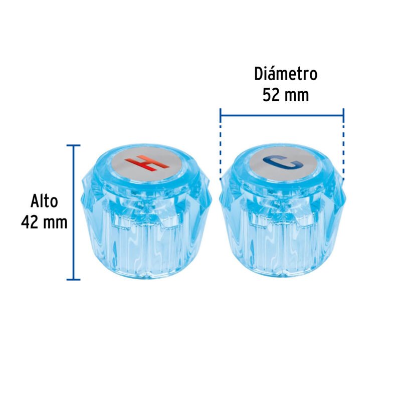 Código: 49456 Juego 2 manerales acrílico azul p/lavabo y fregadero, Basic MM-200Z