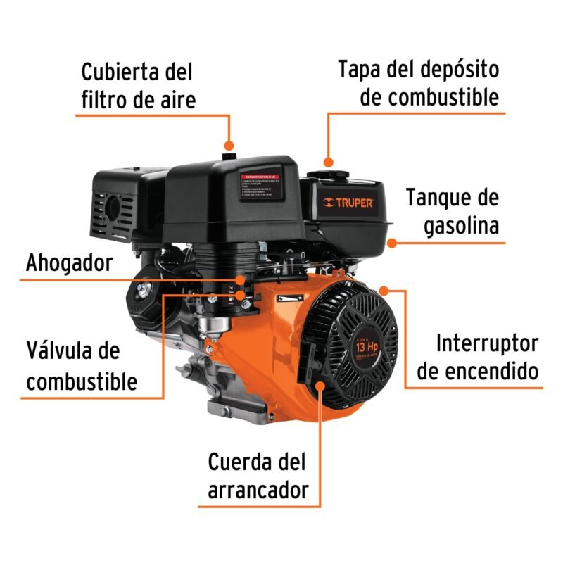 MOG-130FC1.jpg Código: 101329 Motor a gasolina 13 HP, Truper MOG-130
