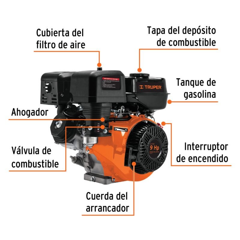 MOG-90FC1.jpg Código: 101328 Motor a gasolina 9 HP, Truper MOG-90