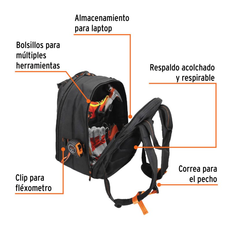 MOHE-17FC1.jpg Código: 101281 Mochila Portaherramientas, Truper Expert MOHE-17